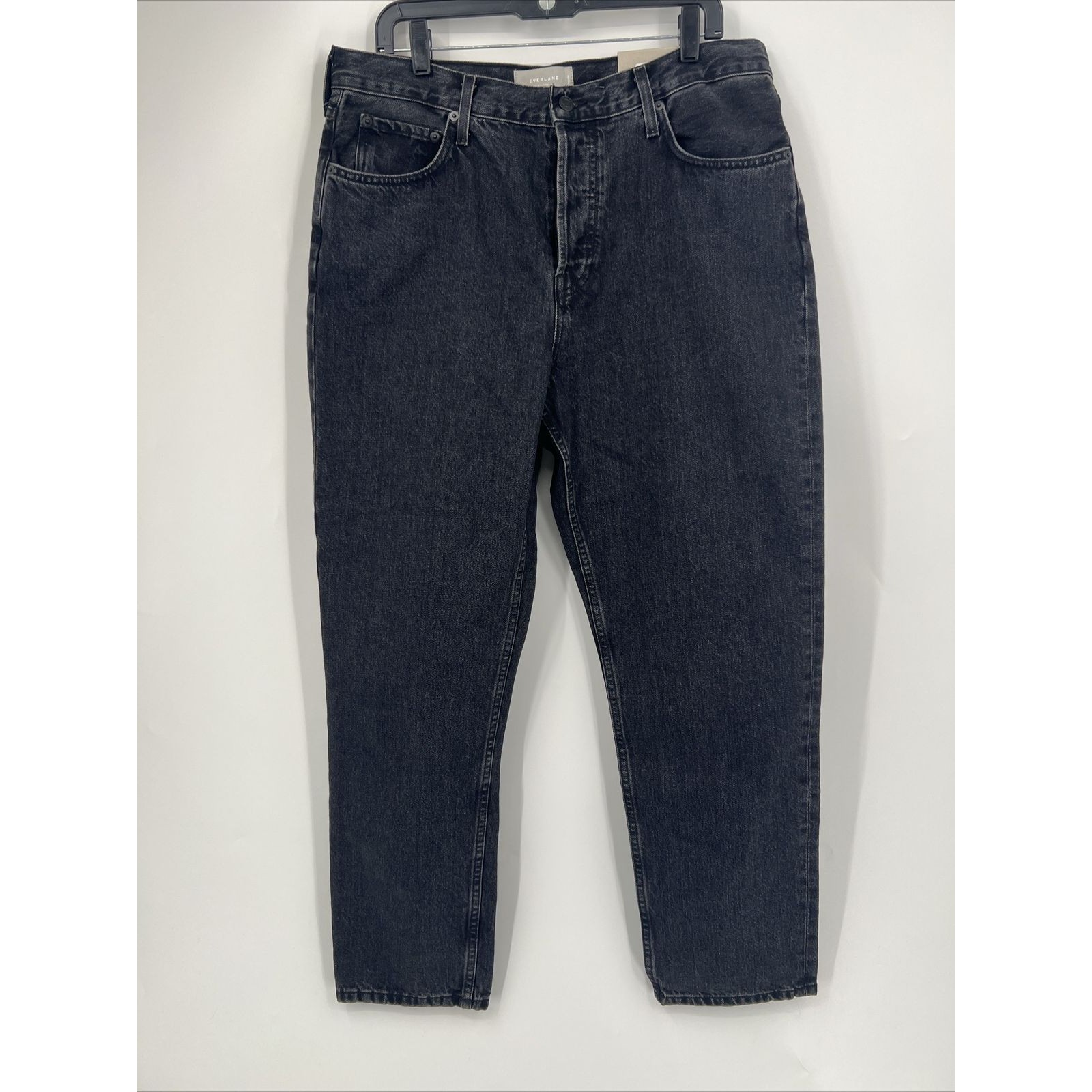 Everlane The 90s Cheeky Jean Sz 32 Washed Black Ankle Length Button Up Nwt